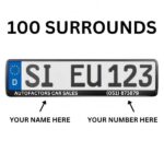 Custom Car Sales Number Plate Surround 100 Pack