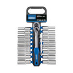 Draper Combined MM/AF Deep Socket And Ratchet Set 1/2"(20 Piece) (16377)