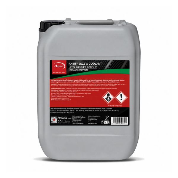 apec-antifreeze-green (1) Apec Ultra Longlife Green Antifreeze & Coolant 20L - Image 1